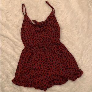 Burnt orange Cheetah romper